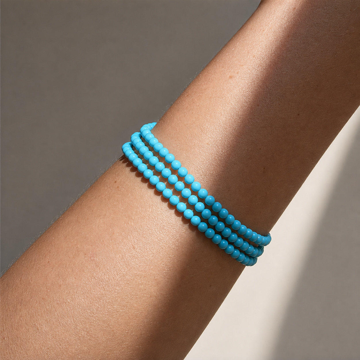 Close wrist detail of Turquoise