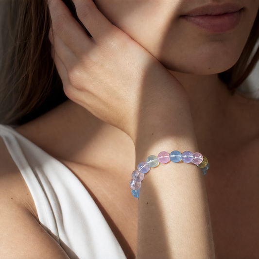 Cropped wrist view of Morganite