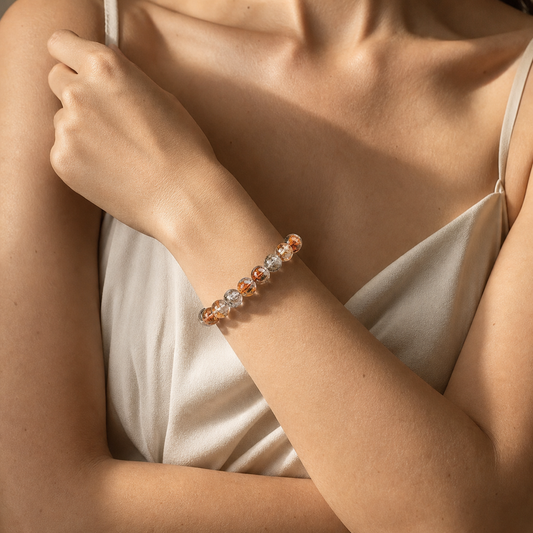 Cropped wrist view of Hematoid Quartz