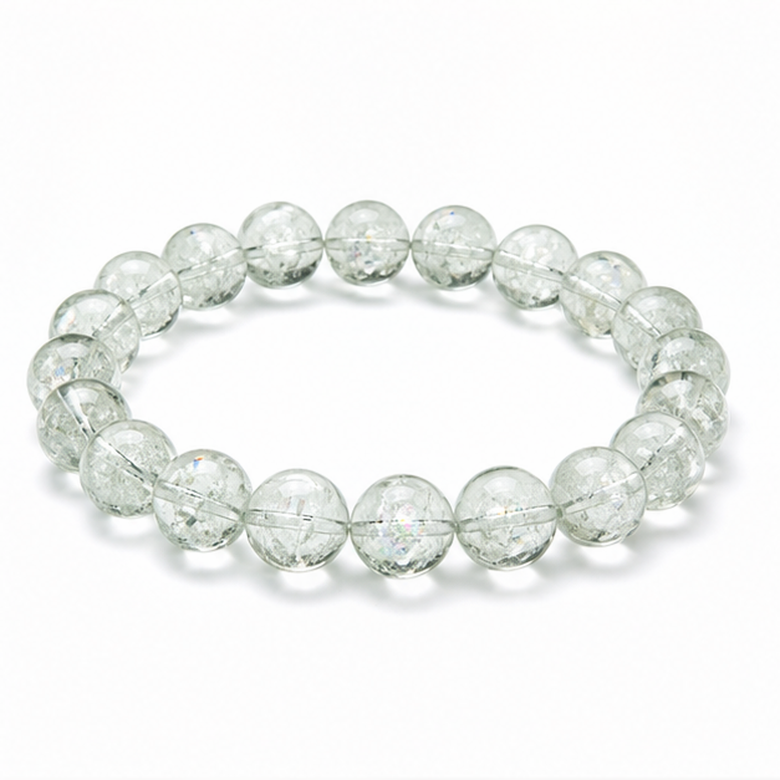 Green Azeztulite on a white background