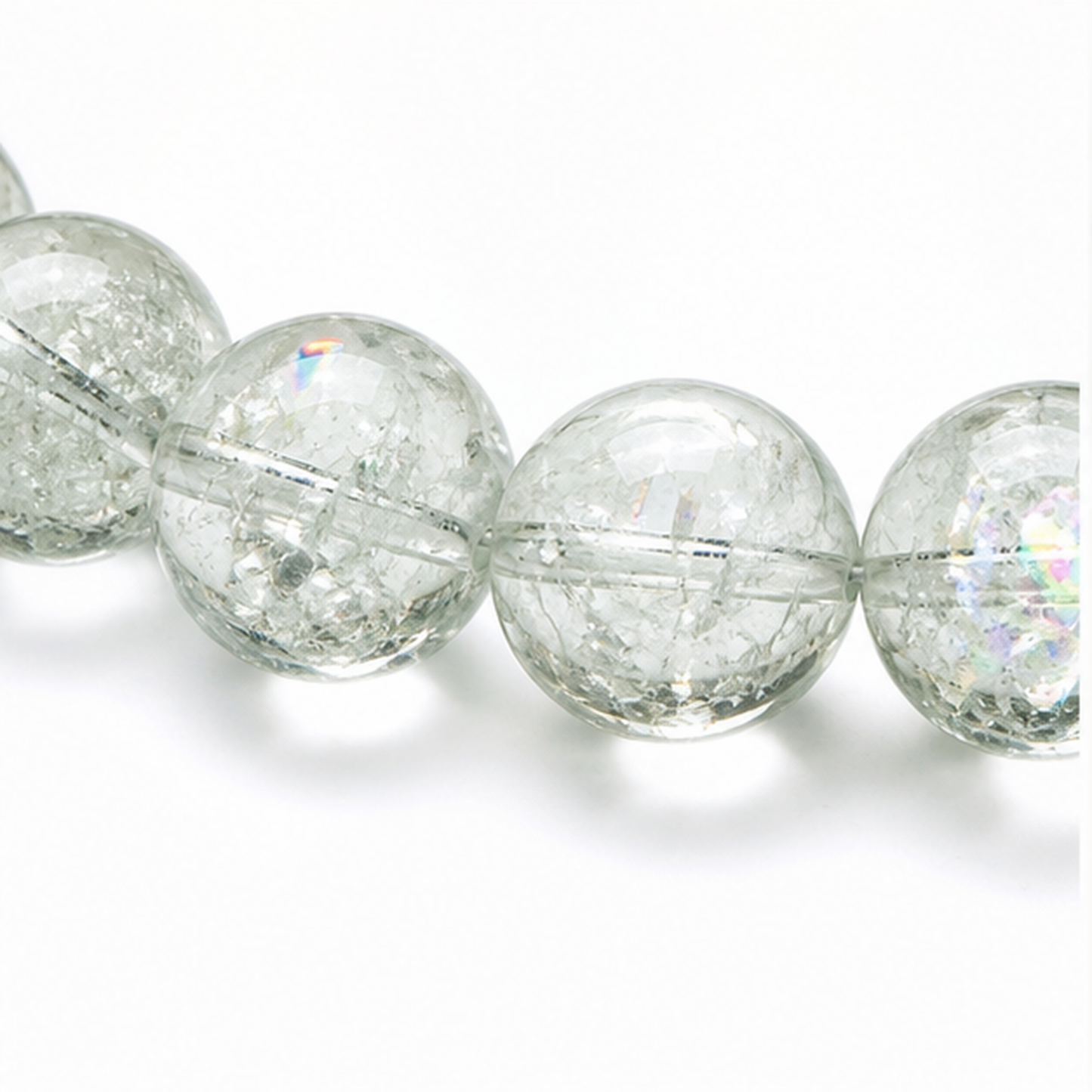 Close-up of Green Azeztulite bead colour and surface detail
