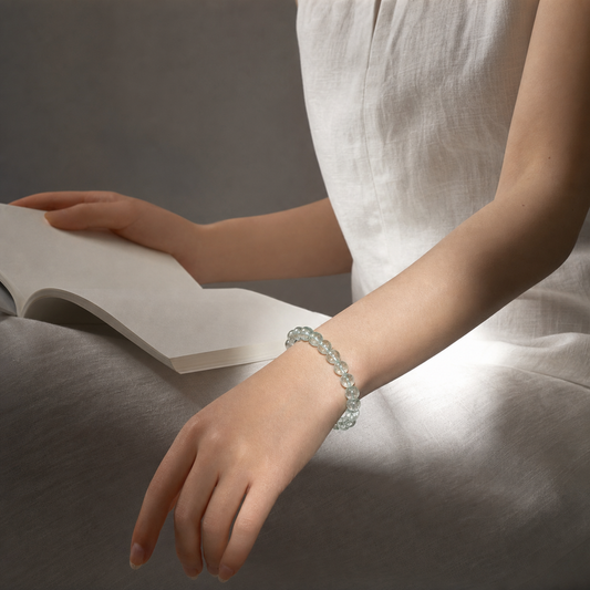 Cropped wrist view of Green Azeztulite