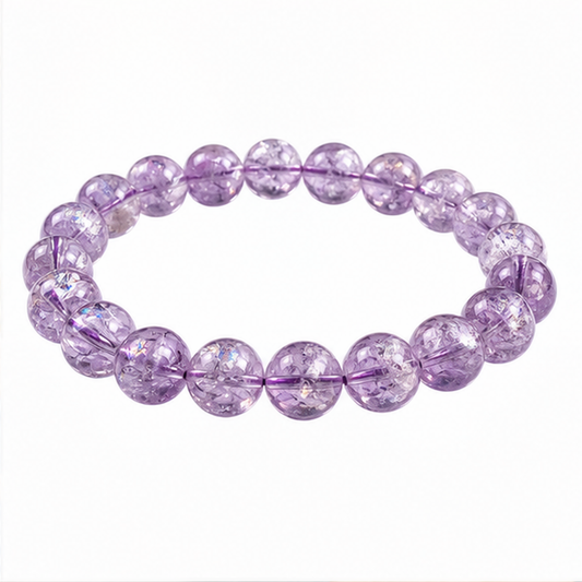 Purple Azeztulite on a white background
