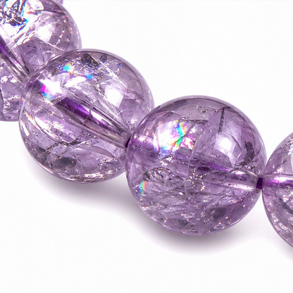 Close-up of Purple Azeztulite bead colour and surface detail