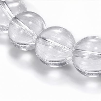 Close-up of White Topaz bead colour and surface detail