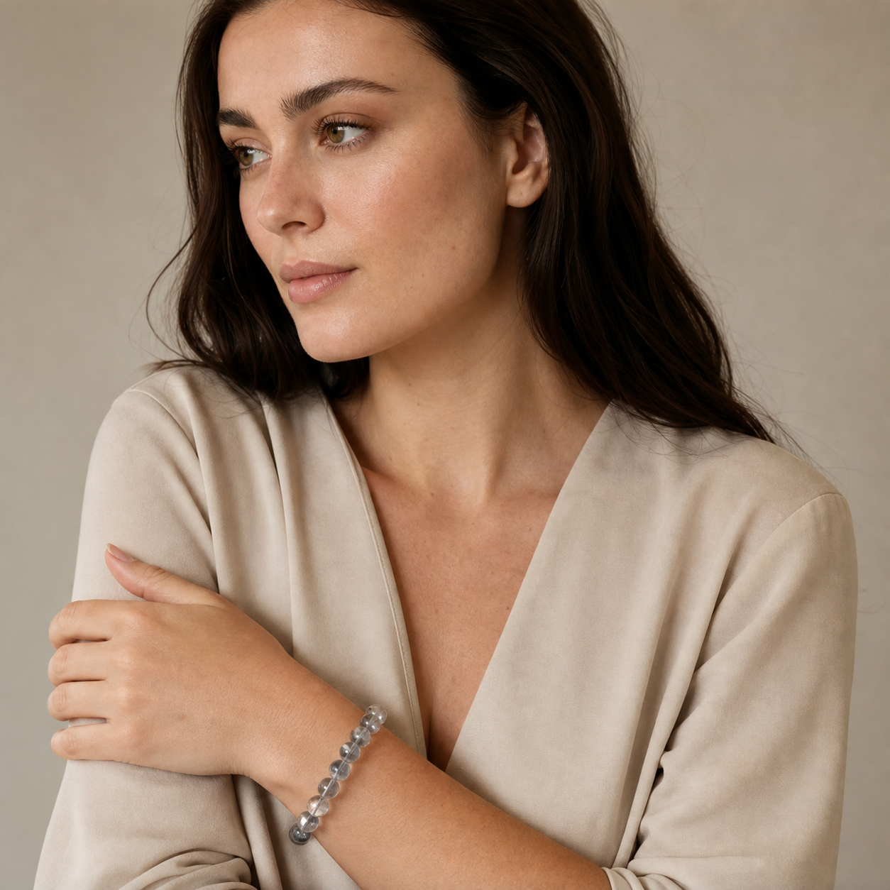 White Topaz worn by a woman