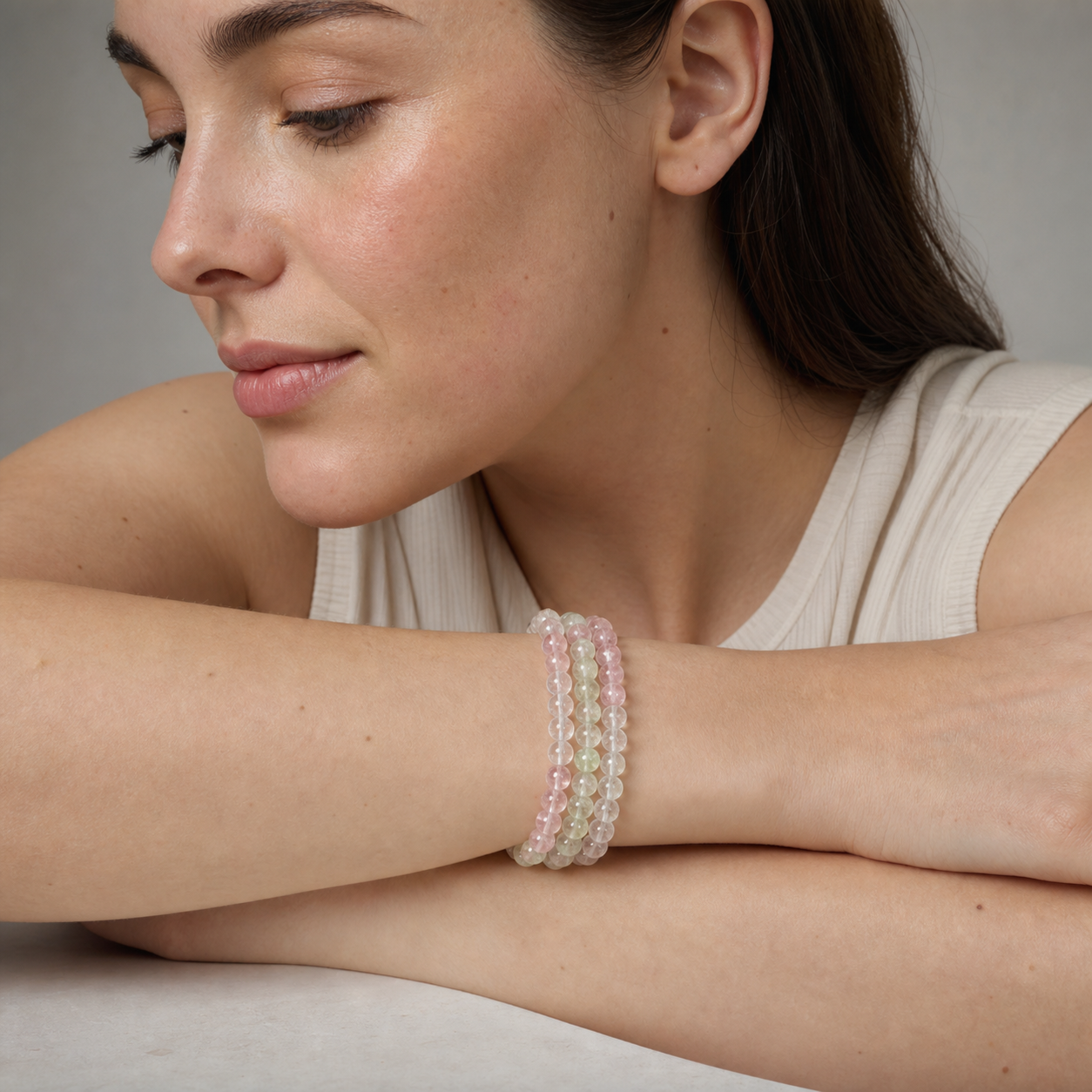 Tourmaline worn by a woman