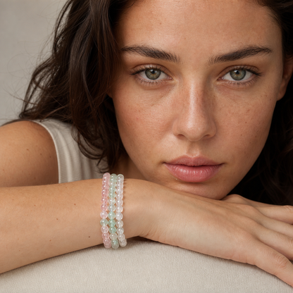 Tourmaline styled on a woman in a close product view