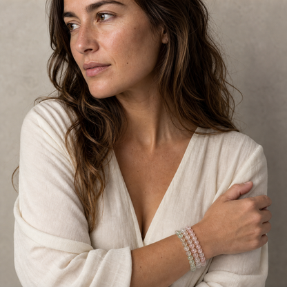 Tourmaline worn by a woman with the bracelet in focus