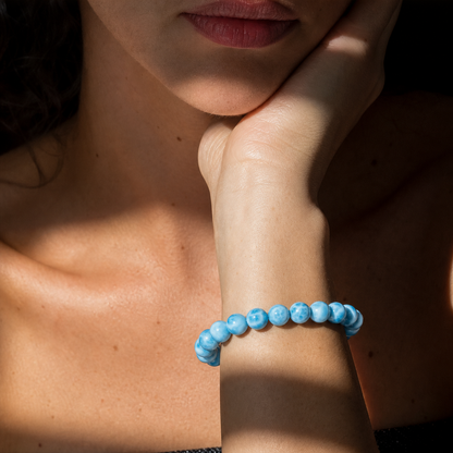 Cropped wrist view of Larimar