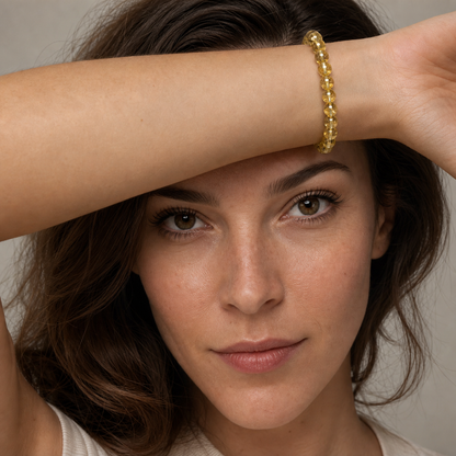 Yellow Topaz worn by a woman