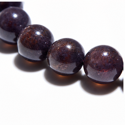 Close-up of Iolite bead colour and surface detail
