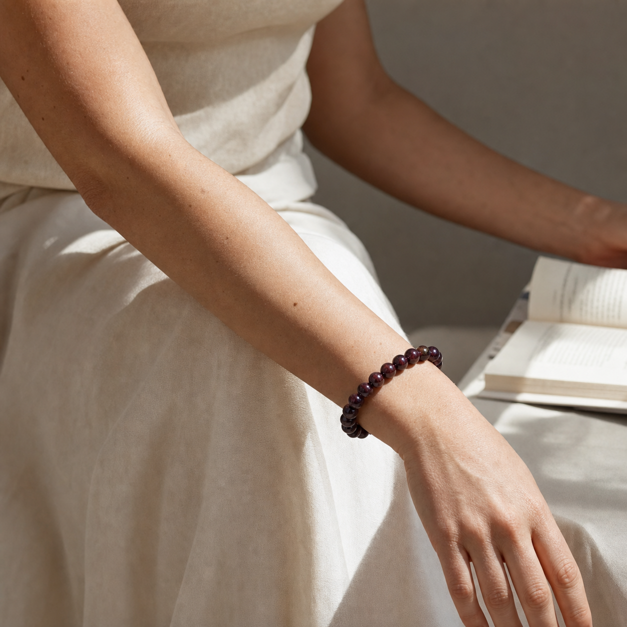 Close wrist detail of Iolite