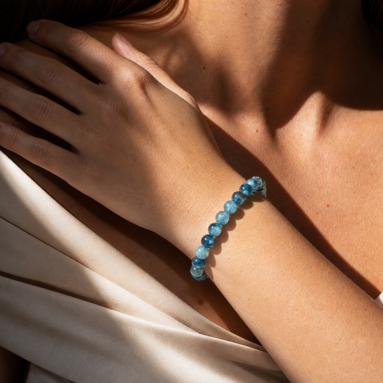Cropped wrist view of Kyanite