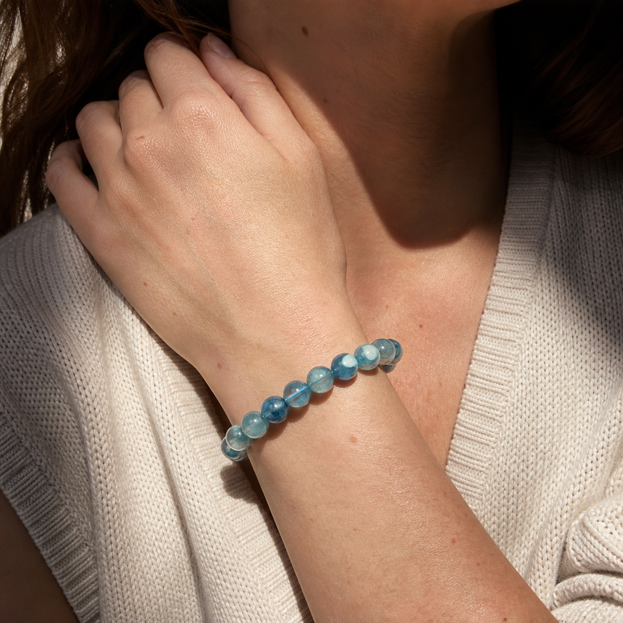 Close wrist detail of Kyanite