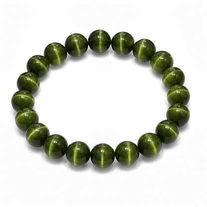 Green Apatite on a white background