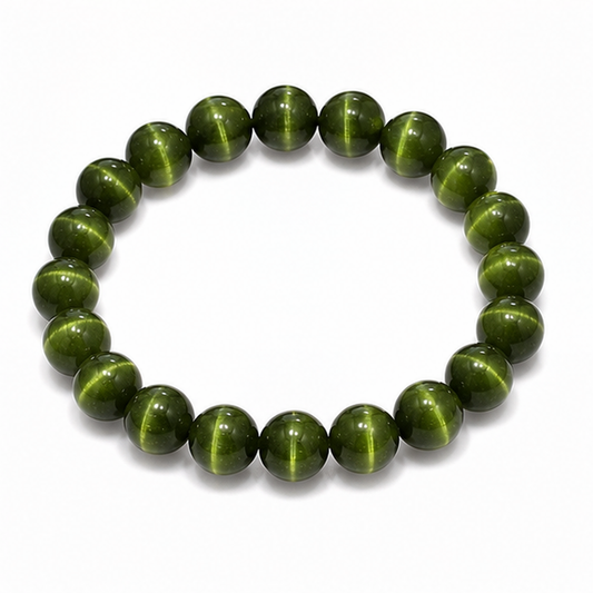 Green Apatite on a white background