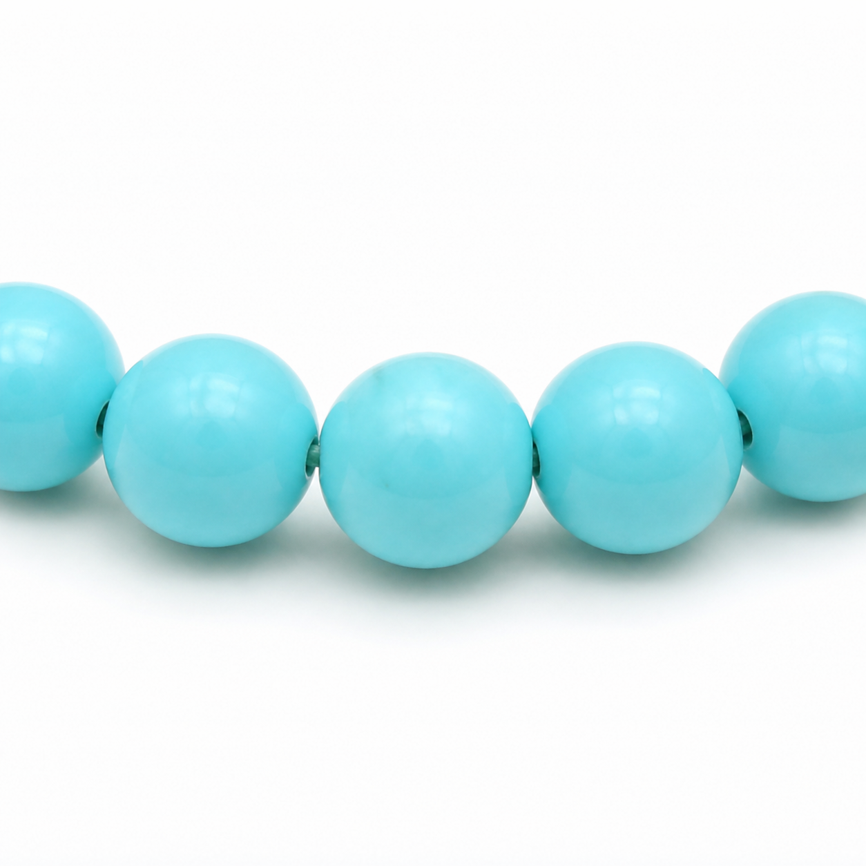 Close-up of Turquoise bead colour and surface detail