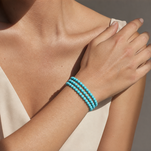 Cropped wrist view of Turquoise