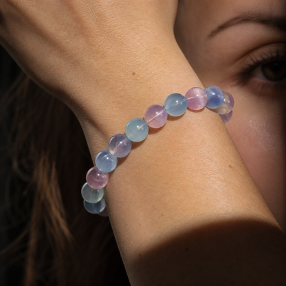 Close wrist detail of Morganite