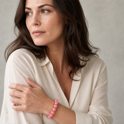 Garnet worn by a woman with the bracelet in focus