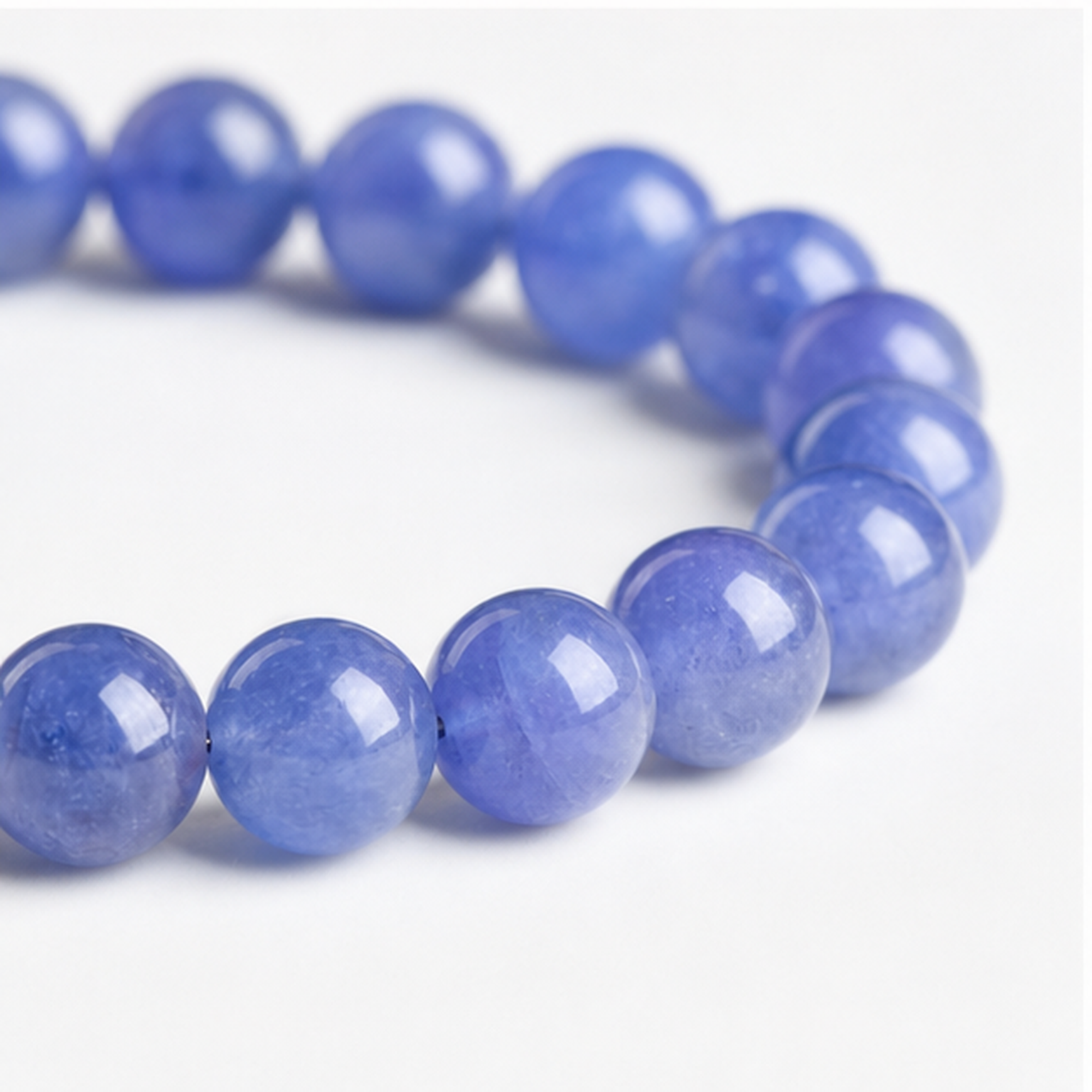 Close-up of Tanzanite bead colour and surface detail