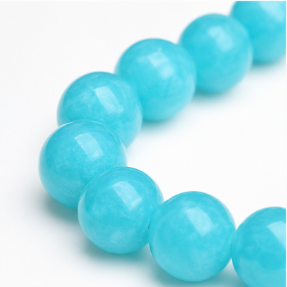 Close-up of Amazonite bead colour and surface detail