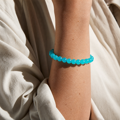 Close wrist detail of Amazonite