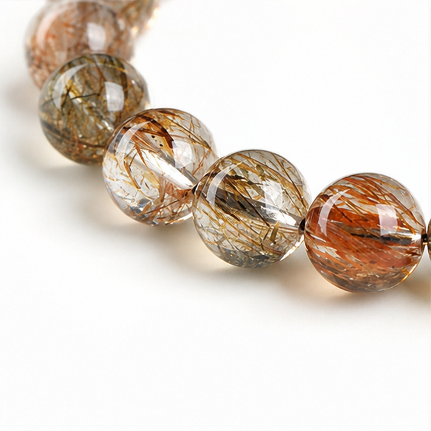 Close-up of Black & Gold Super Seven bead colour and surface detail