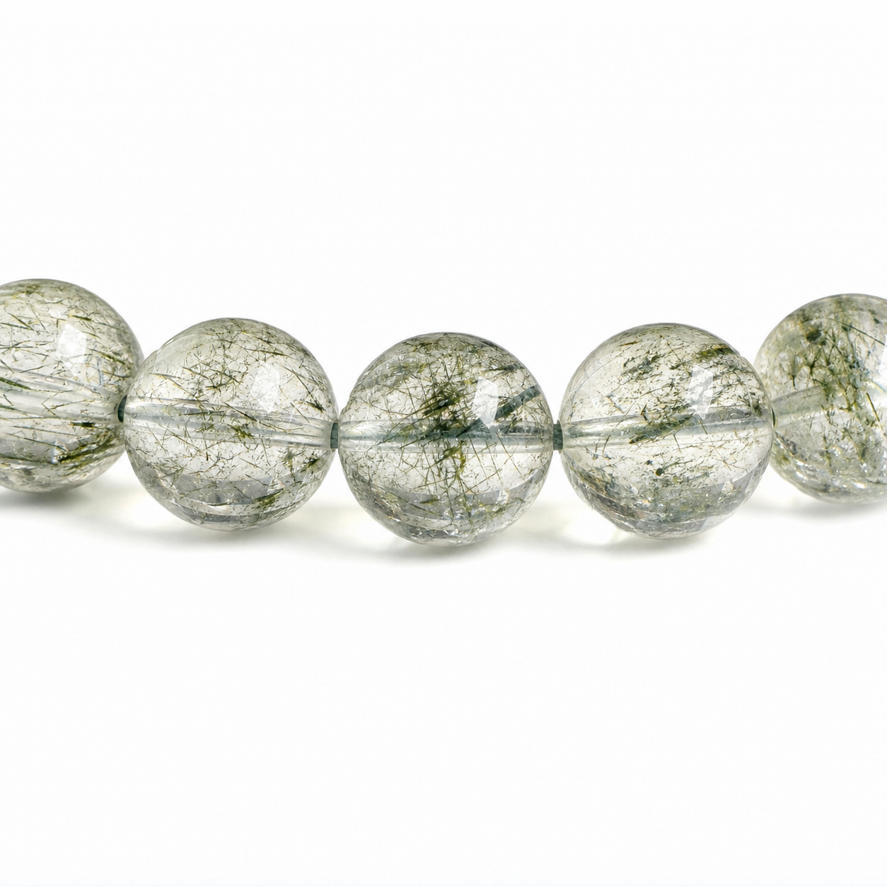 Close-up of Green Super Seven bead colour and surface detail