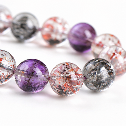 Close-up of Fairy Super Seven bead colour and surface detail