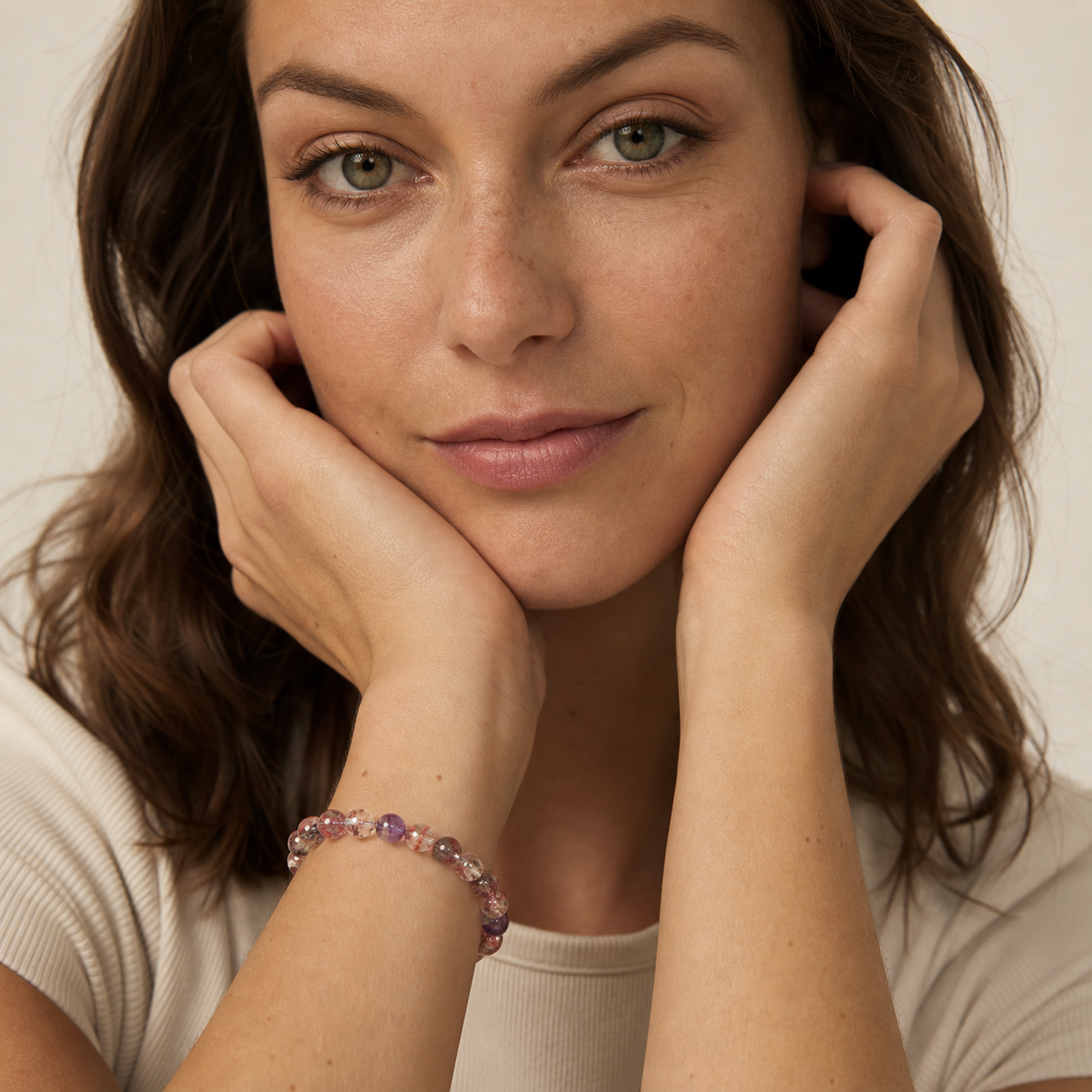 Fairy Super Seven worn by a woman with the bracelet in focus