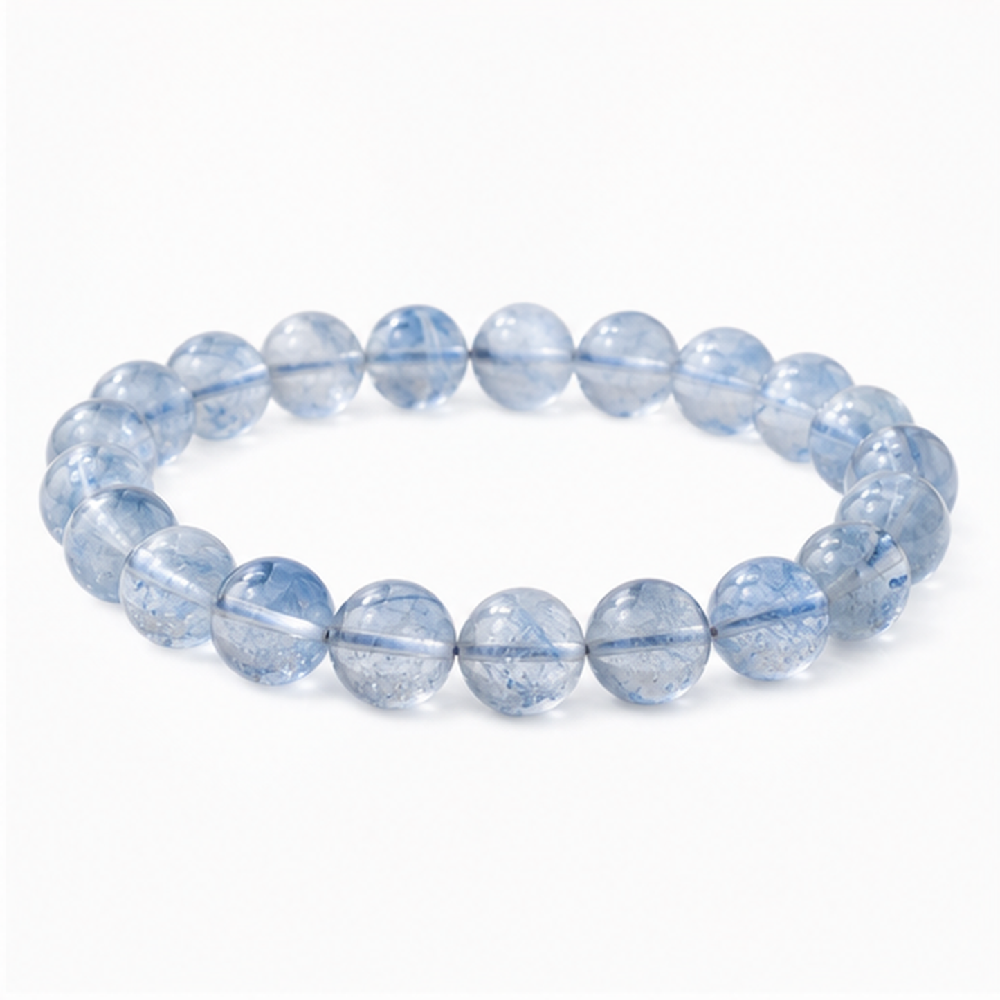 Blue Rutilated Quartz on a white background