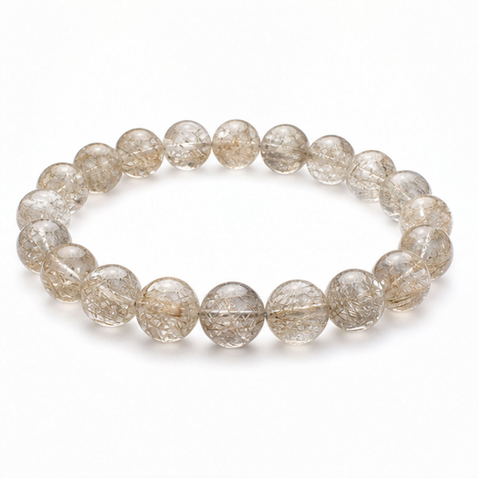 Devil's Silver Rutilated Quartz on a white background