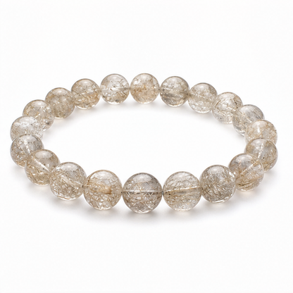 Devil's Silver Rutilated Quartz on a white background
