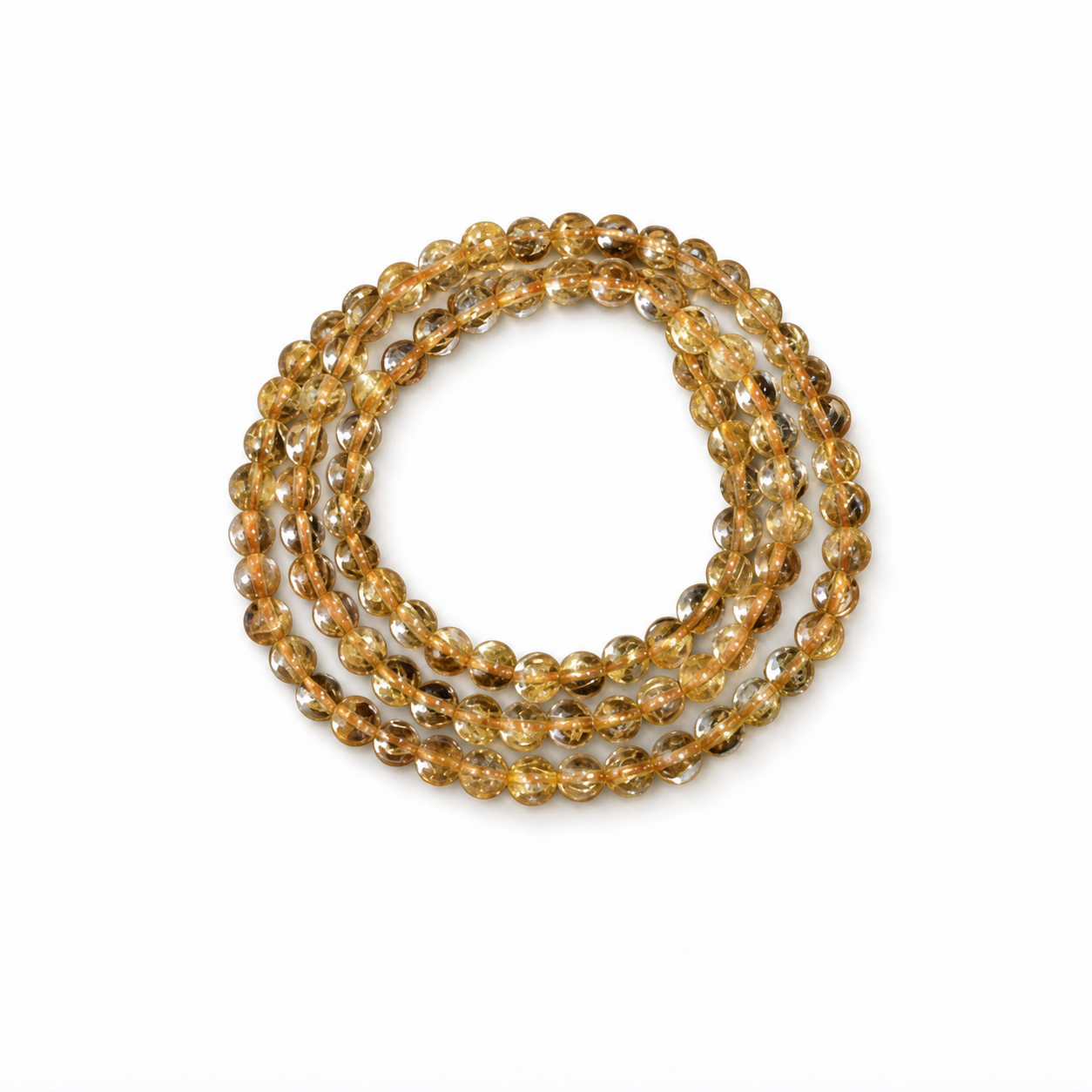 Titanium Rutilated Quartz on a white background