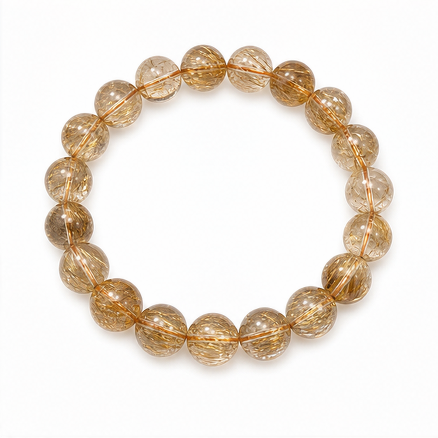 Copper Rutilated Quartz on a white background