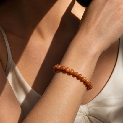 Cropped wrist view of Copper Rutilated Quartz