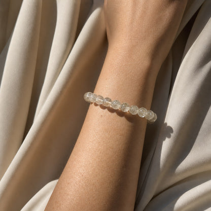 Close wrist detail of Golden Rabbit Hair Quartz