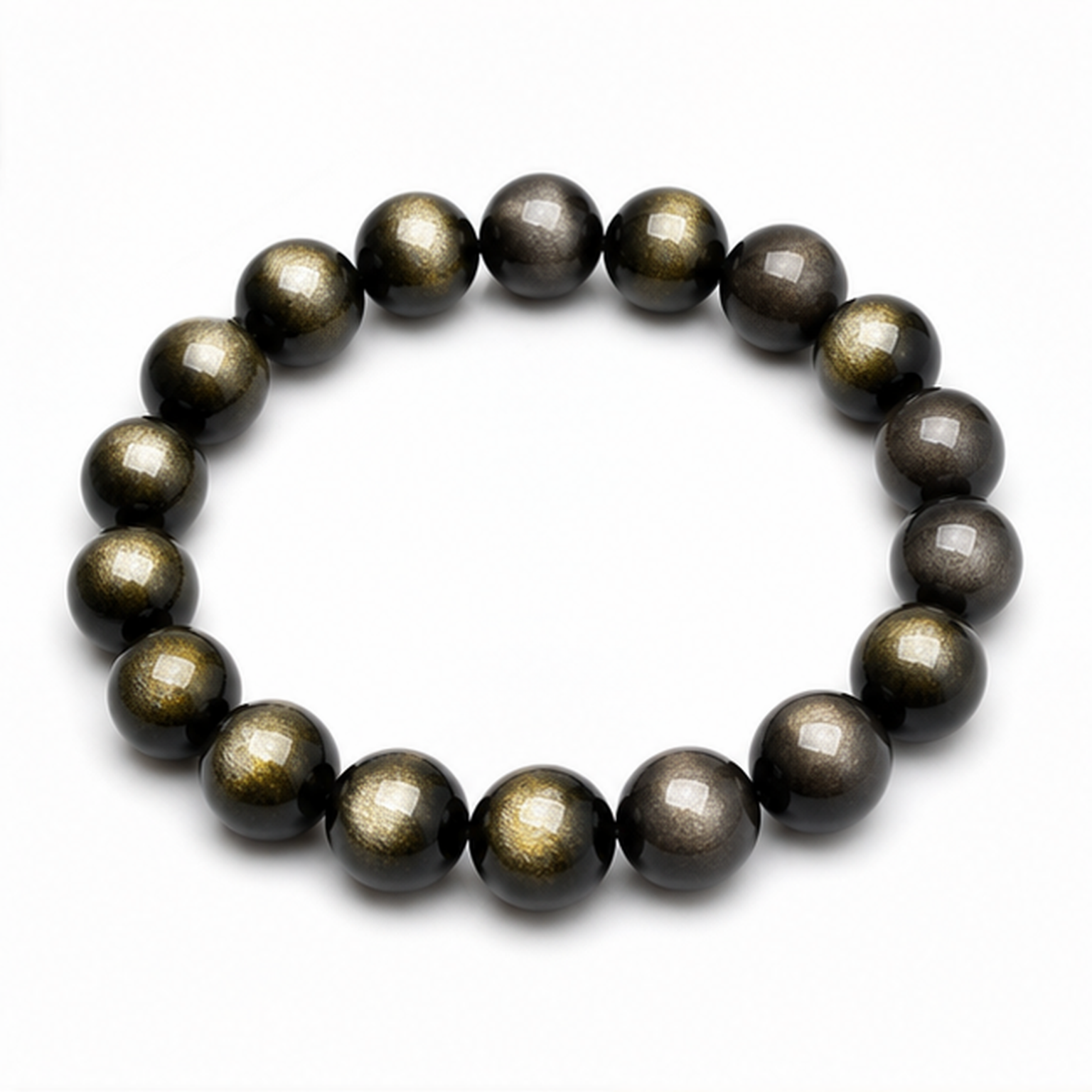 Gold Sheen Obsidian on a white background
