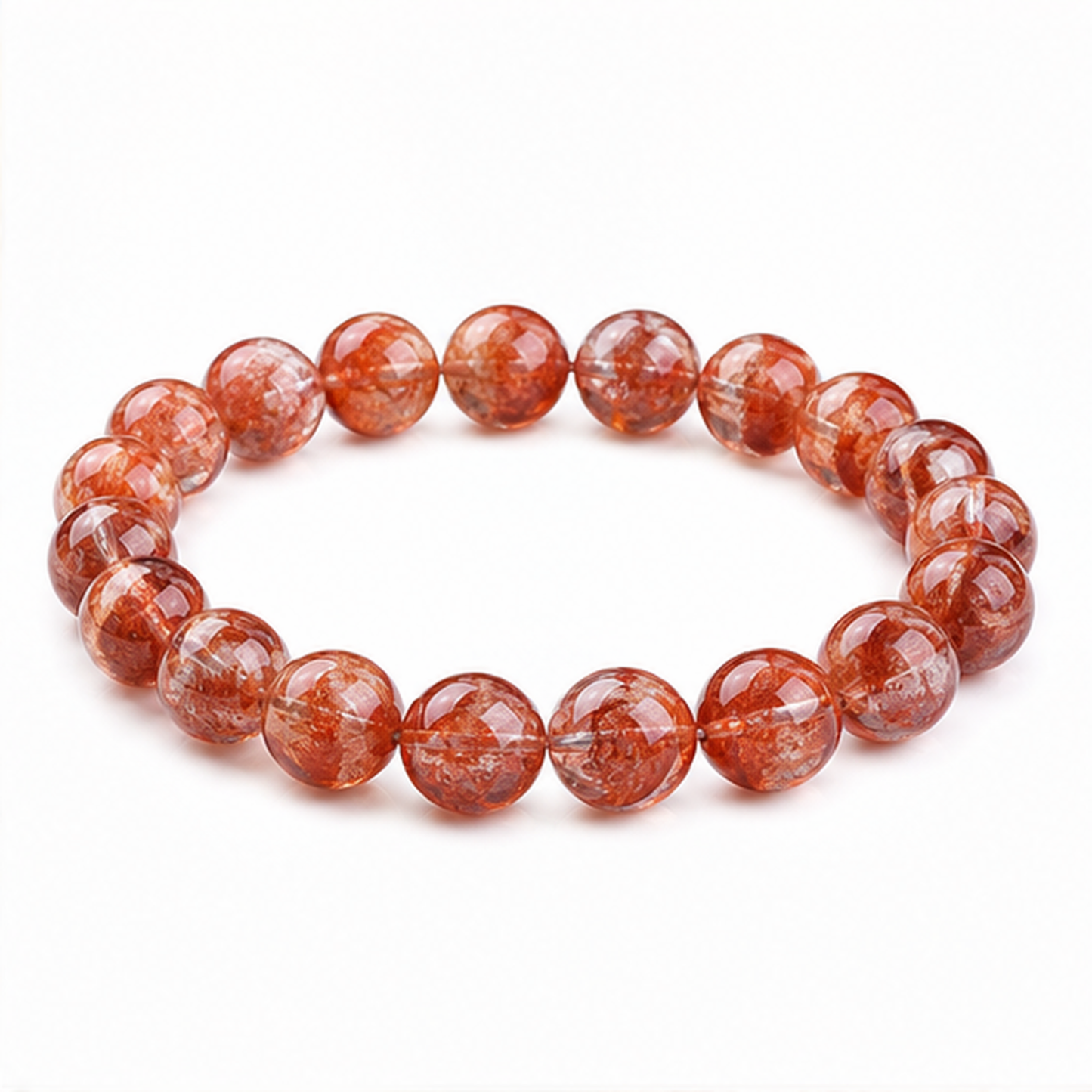 Red Hematoid Quartz on a white background