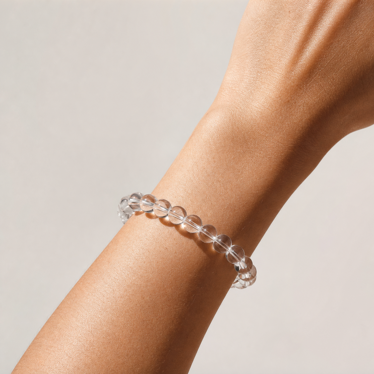 Cropped wrist view of Clear Quartz