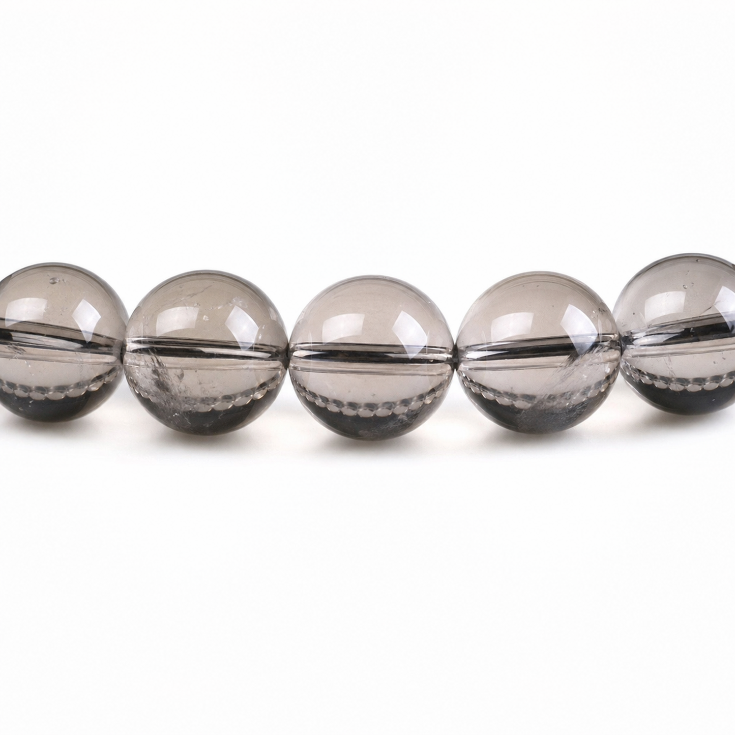 Close-up of Smoky Quartz bead colour and surface detail