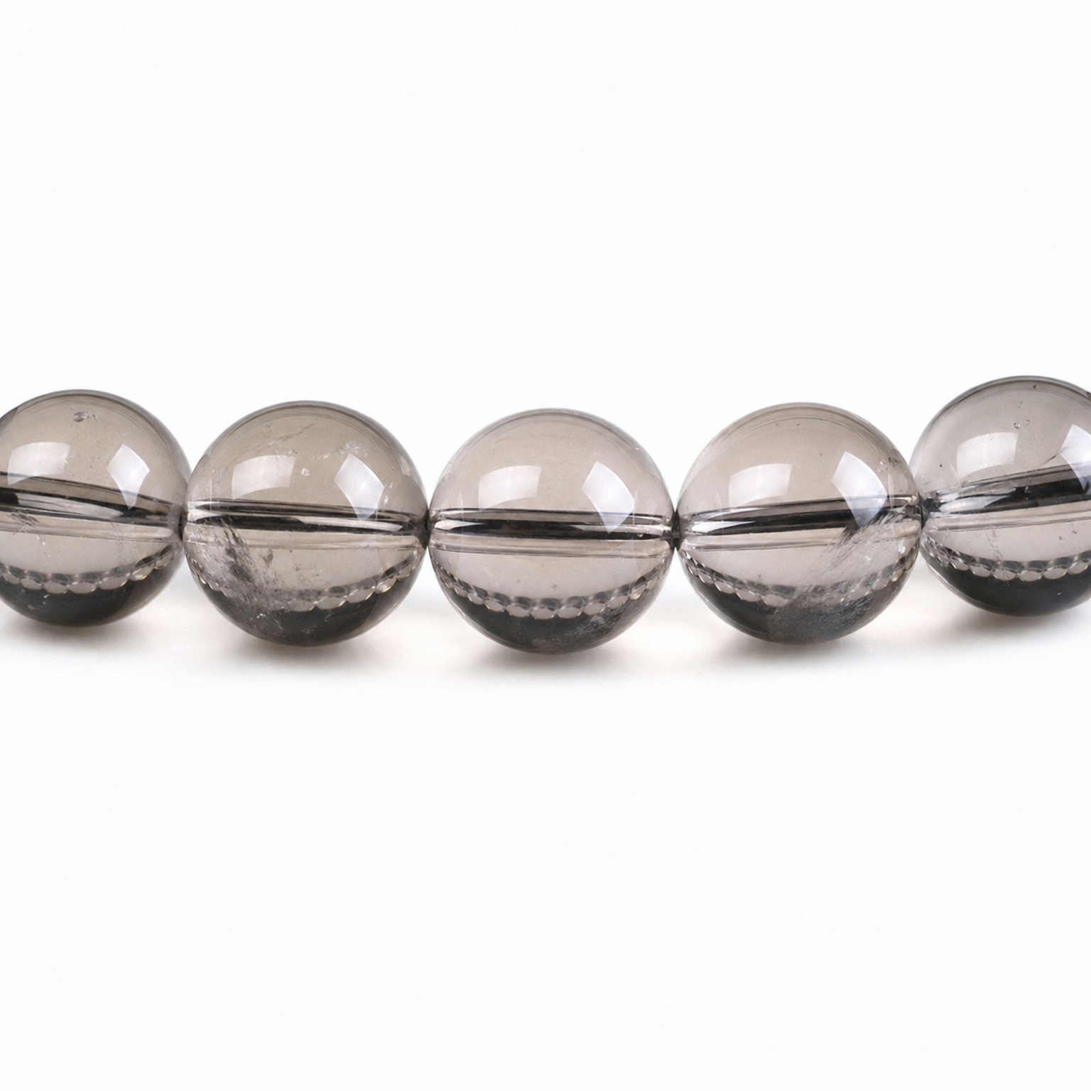 Close-up of Smoky Quartz bead colour and surface detail