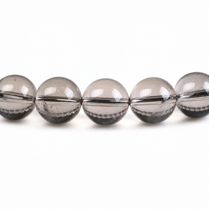 Close-up of Smoky Quartz bead colour and surface detail