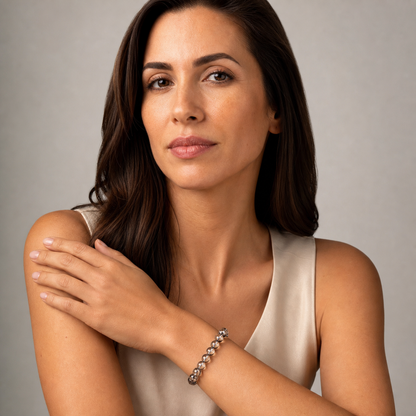 Smoky Quartz worn by a woman with the bracelet in focus