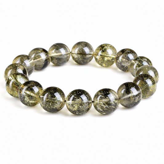 Golden Smoky Quartz on a white background