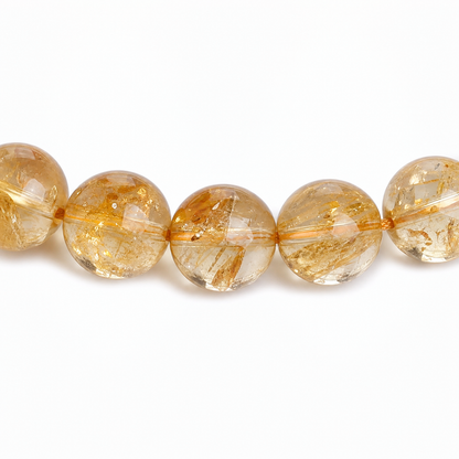 Close-up of Citrine bead colour and surface detail