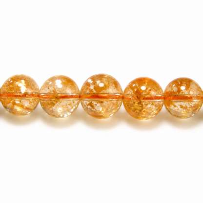 Close-up of Yellow Azeztulite bead colour and surface detail