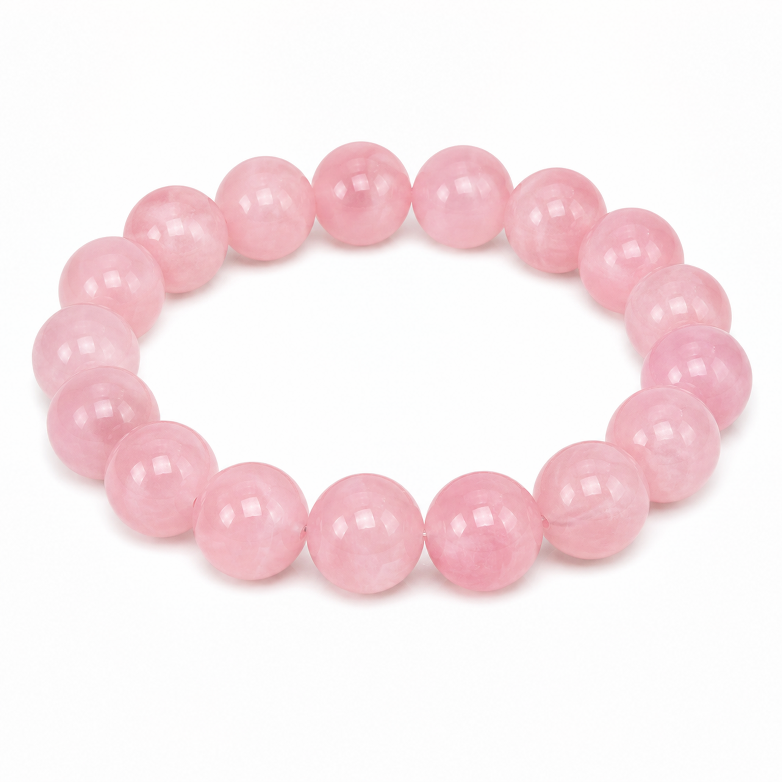 Madagascar Rose Quartz on a white background